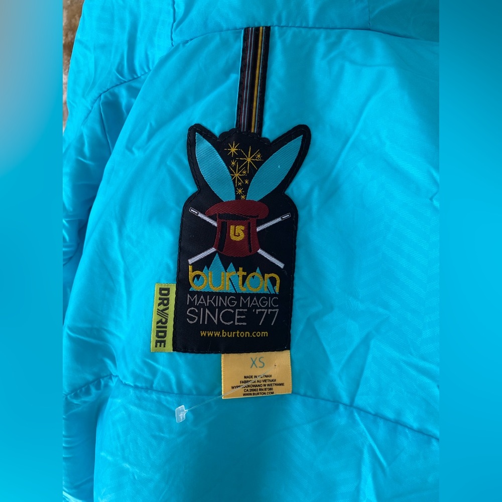 Burton snowboarding jacket black / teal size XS BNWOT - Picture 6 of 13